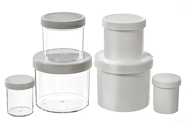 Bulk Plastic Jars, 960mL (32oz), Polystyrene, 120mm OD, Screw Caps, case/45